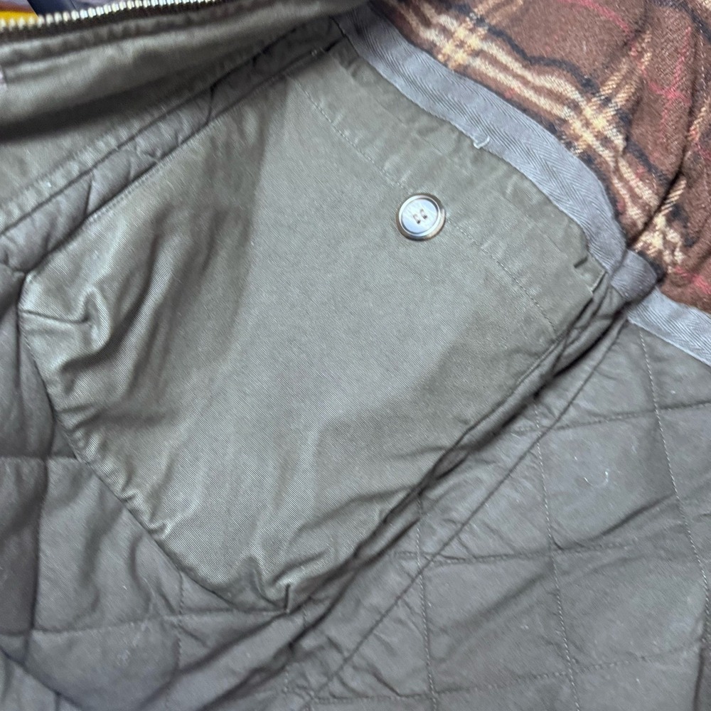 St Johns Bay Field Jacket Mens XL Olive Plaid Lined Hunting‎ Barn/ Chore Jacket - Picture 7 of 13